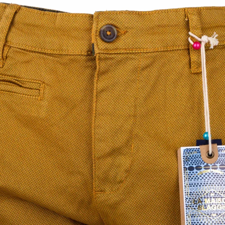 BLAGGIO Pantalon chino imprimé coton stretch tamar Homme JAUNE Best
