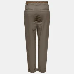 ONLY Pantalon chino sax coupe carotte avec ceinture tressée Femme KAKI Outlet