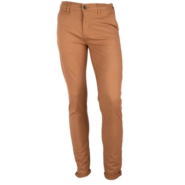 BLAGGIO Pantalon chino uni toscane Homme MARRON Hot