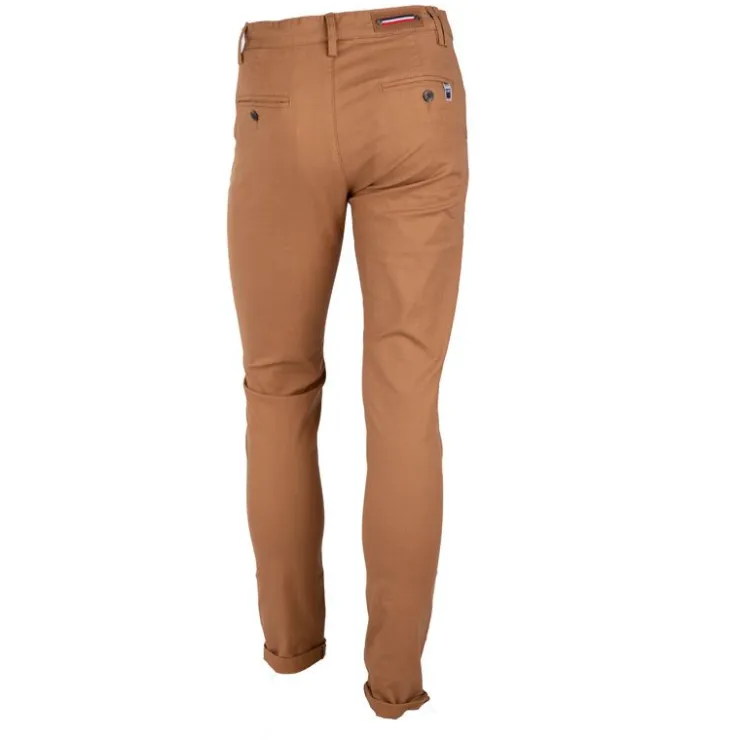 BLAGGIO Pantalon chino uni toscane Homme MARRON Hot