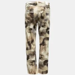 PLEASE Pantalon coton imprimé aquarelle Femme BEIGE Sale