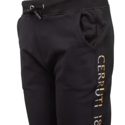CERRUTI Pantalon de jogging regular coton avec cordon de serrage savona Homme NOIR New
