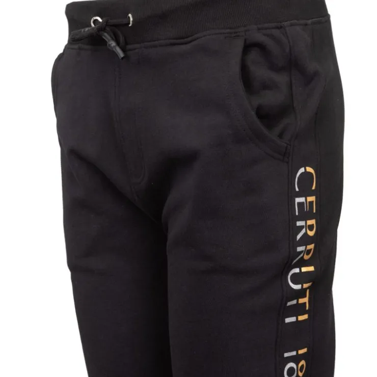 CERRUTI Pantalon de jogging regular coton avec cordon de serrage savona Homme NOIR New