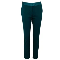 IMPERIAL Pantalon de tailleur carotte bottiglia ceinture satinée Femme VERT FONCE Sale