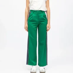 LA PETITE ETOILE Pantalon de tailleur regular bandes avec liserés paige Femme VERT New