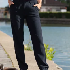 LA PETITE ETOILE Pantalon droit katnis marine Femme BLEU FONCE Hot