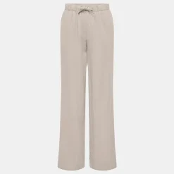 ONLY Pantalon en lin fermeture cordon Femme BEIGE Outlet