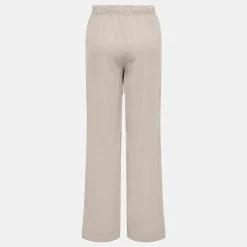 ONLY Pantalon en lin fermeture cordon Femme BEIGE Outlet
