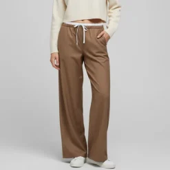 PLEASE Pantalon en toile avec cordon Femme MARRON CLAIR Discount