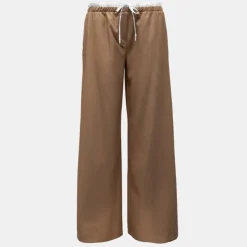 PLEASE Pantalon en toile avec cordon Femme MARRON CLAIR Discount