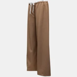 PLEASE Pantalon en toile avec cordon Femme MARRON CLAIR Discount