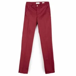 HAPPY Pantalon en toile droit Femme BORDEAUX Discount