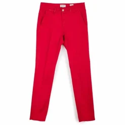 HAPPY Pantalon en toile droit Femme ROUGE Sale