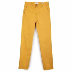 HAPPY Pantalon en toile droit Femme JAUNE New