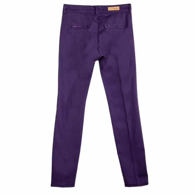 HAPPY Pantalon en toile droit Femme VIOLET New