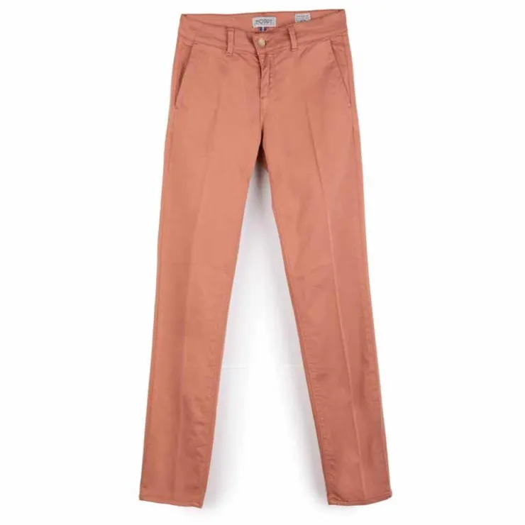 HAPPY Pantalon en toile droit Femme MARRON New