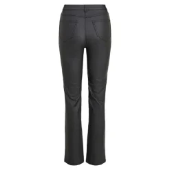 VILA Pantalon enduit straight fit taille haute vicommit noos Femme NOIR New