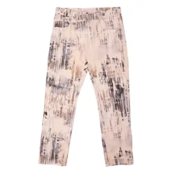PLEASE Pantalon fermeture asymétrique à motifs Femme BEIGE