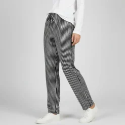 ONLY Pantalon fluide à motif taille élastique Femme NOIR