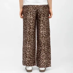 LA PETITE ETOILE Pantalon fluide imprimé léopard effet satiné polia Femme MARRON Clearance