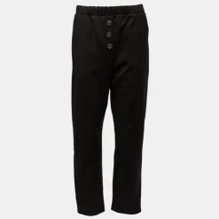 PLEASE Pantalon grigio élastique regular Femme NOIR New