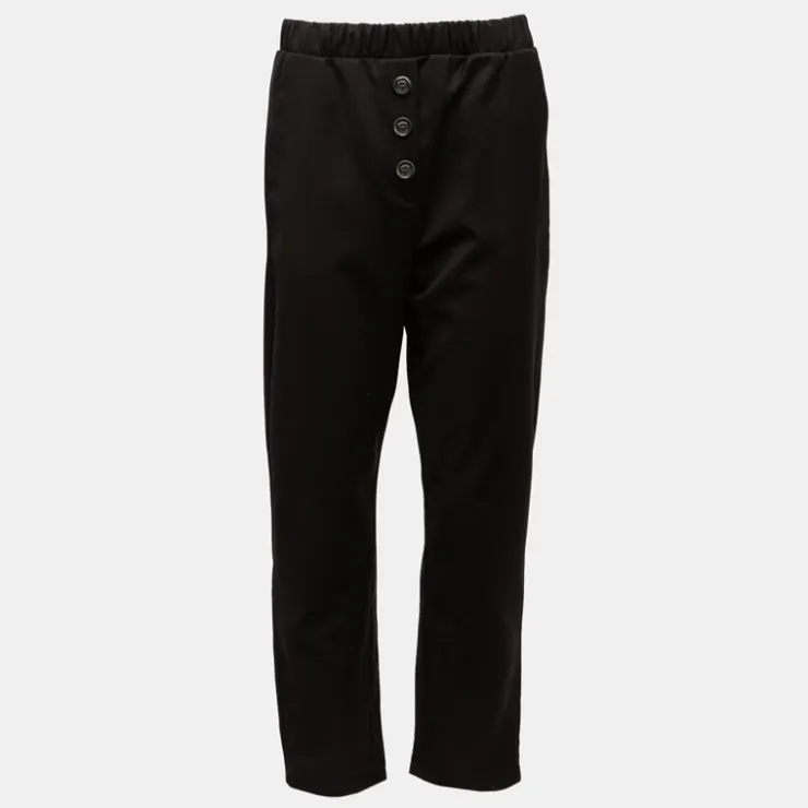 PLEASE Pantalon grigio élastique regular Femme NOIR New