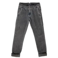 PLEASE Pantalon avec ourlets effet destroy Femme GRIS Best