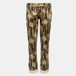 PLEASE Pantalon imprimé animal taille basse avec ouelets Femme KAKI Outlet