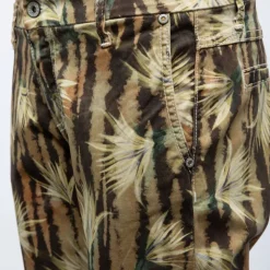 PLEASE Pantalon imprimé animal taille basse avec ouelets Femme KAKI Outlet