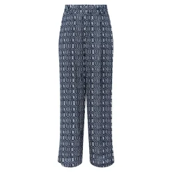 ONLY Pantalon jambes larges imprimé graphique Femme BLEU FONCE Hot