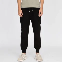 BURTON OF LONDON Pantalon jogging velours zakaria Homme NOIR Discount