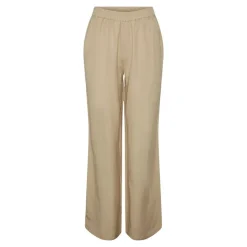 PIECES Pantalon large fluide Femme BEIGE New
