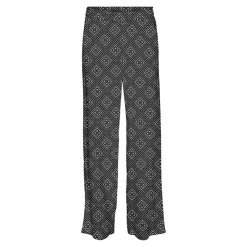 VERO MODA Pantalon large taille haute avec motif géométrique Femme NOIR Discount