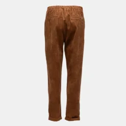 PLEASE Pantalon élastique effets velours à rayures Femme MARRON New