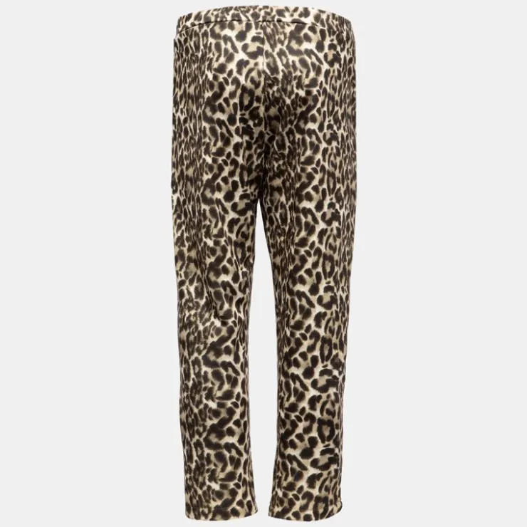 PLEASE Pantalon élastique fluide imprimé léopard Femme MARRON