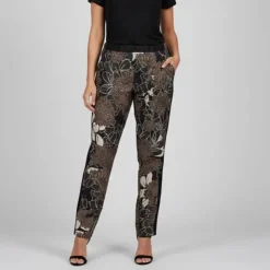 IMPERIAL Pantalon léger à fleurs marrons Femme NOIR Outlet