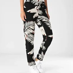 VERO MODA Pantalon léger imprimé plantes Femme NOIR Outlet