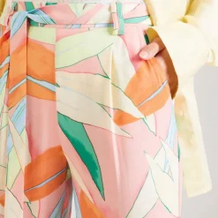 ONLY Pantalon life palazzo coral cloud imprimé feuilles Femme MULTICOLORE Online