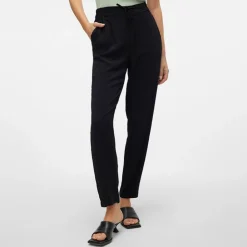 VERO MODA Pantalon droit avec cordon de serrage Femme NOIR New