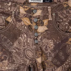 PLEASE Pantalon petra à multiple imprimé cachemire et plantes Femme MARRON Outlet