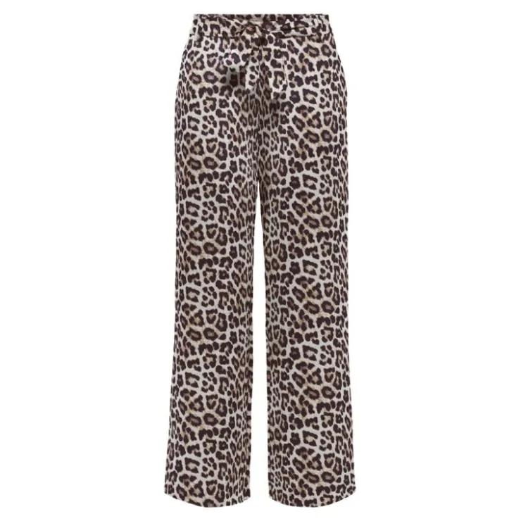 ONLY Pantalon regular avec imprimé léopard palazzo à nouer Femme BEIGE Online