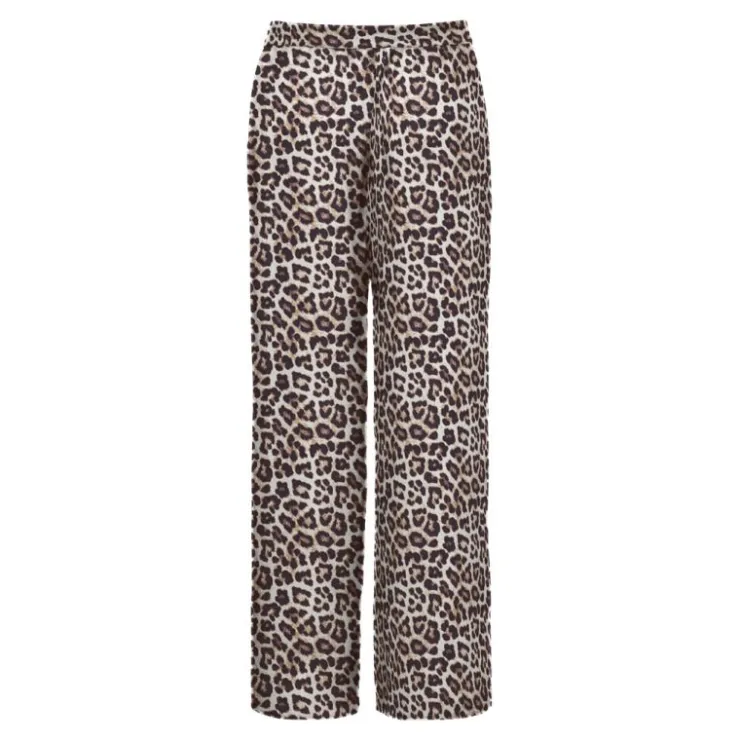 ONLY Pantalon regular avec imprimé léopard palazzo à nouer Femme BEIGE Online
