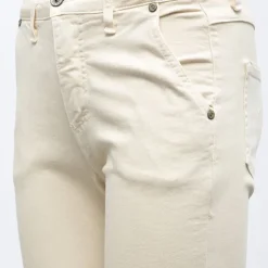 PLEASE Pantalon retro bootcut taille basse couleur unie Femme BLANC ECRU Hot