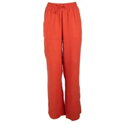 DEELUXE 74 Pantalon rouge large Femme ORANGE Hot
