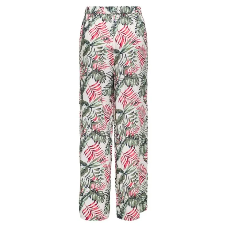 ONLY Pantalon selina regular imprimé couleur kalamata tropical Femme BLANC ECRU Discount