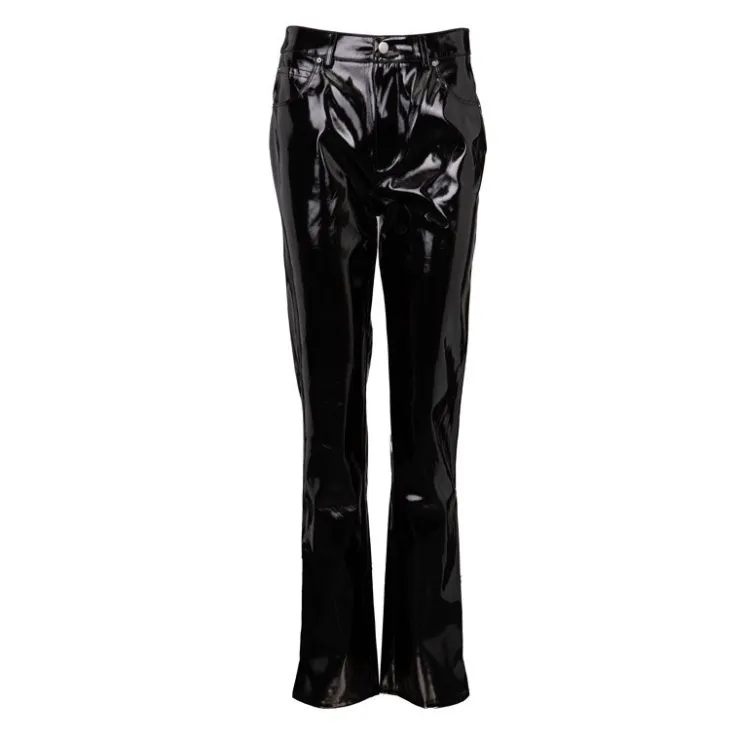 CALVIN KLEIN Pantalon slim brillant Femme NOIR Sale