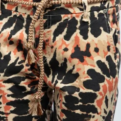 PLEASE Pantalon taille basse imprimé wwodstock avec ceinture en corde Femme MULTICOLORE Sale