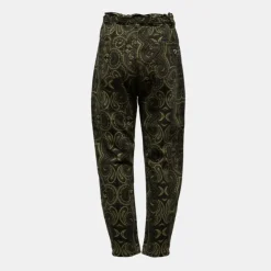 PLEASE Pantalon taille haute avec imprimé motif cachemire Femme NOIR Hot