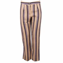 BEST MOUNTAIN Pantalon taille haute large à rayures Femme BEIGE New