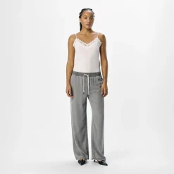 OBJECT Pantalon toile large Femme GRIS Best